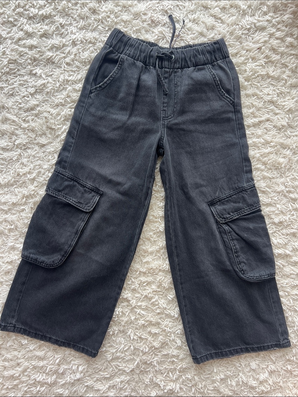 Zara Black Cargo Wide-Leg Kids Pants